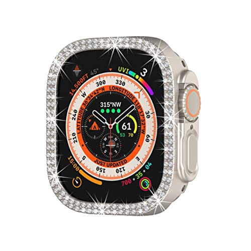 Kompatibel mit Apple Watch Ultra 2 49mm Doppelreihe Bling Diamond Hülle PC Stoßfänger Schutzhüllen Frauen Mädchen Kristall Glänzende Strass Smartwatch Zubehör für Apple Watch Ultra 49mm (Sternenlicht) Kompatibel mit Apple Watch Ultra 2 49mm Doppelreihe Bling Diamond Hülle PC Stoßfänger Schutzhüllen Frauen Mädchen Kristall Glänzende Strass Smartwatch Zubehör für Apple Watch Ultra 49mm (Sternenlicht) von Yrzper