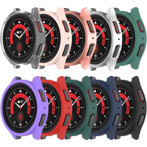 Kompatibel mit Samsung Galaxy Watch 5 Pro 45mm Hard PC Schutzhülle Edge Protector Bumper Frame Abdeckung Stoßfeste Schutzhülle für Galaxy Watch 5 Pro 45mm (10pack) von Yrzper