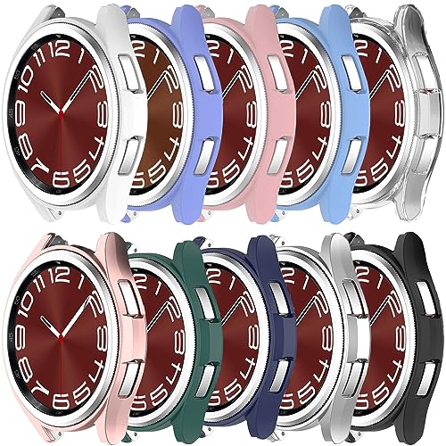 Kompatibel mit Samsung Galaxy Watch 6 Classic 47mm Hard PC Hülle Resistant Stoßfest Schutz Allround Edge Schutz Hard Bumper Cover Gesicht für Galaxy Watch 6 Classic 47mm (10pack) von Yrzper