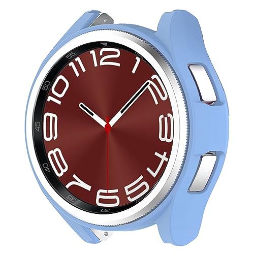 Kompatibel mit Samsung Galaxy Watch 6 Classic 47mm Hard PC Hülle Resistant Stoßfest Schutz Allround Edge Schutz Hard Bumper Cover Gesicht für Galaxy Watch 6 Classic 47mm (eisblau) von Yrzper