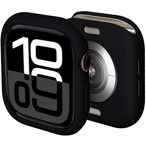 Schutzhülle für Apple Watch Serie 10, 46 mm, 42 mm, stoßfest, TPU-Silikon, stoßdämpfend, kratzfest, für Damen und Herren, Schwarz, Serie 10, 46 mm Schutzhülle für Apple Watch Serie 10, 46 mm, 42 mm, stoßfest, TPU-Silikon, stoßdämpfend, kratzfest, für Damen und Herren, Schwarz, Serie 10, 46 mm von Yrzper
