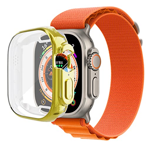 Yrzper Hülle Kompatibel mit Apple Watch Ultra 49mm Schutzhülle aus weichem TPU, Kratzfest, vollflächige stoßfest Schutzhülle für Apple Watch Ultra 49mm (Gold) von Yrzper