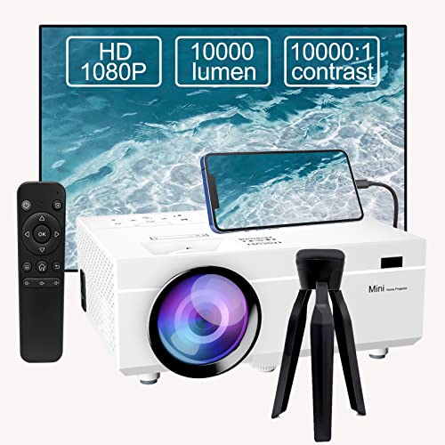 Videoprojektor 10000Lumens Neueste Aktualisierung, tragbarer Projektor unterstützt 1080P Full HD, Mini-Filmprojektor kompatibel mit T-V Stick Smartphone HDMI USB AV von Ysametp