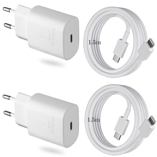 2 Pack 25W Schnellladegerät USB C für Samsung Galaxy S25 S24 S23 S22 S21 S21+ S21 FE S21 Ultra Z Fold 4 5 6 S20 S20+ S20 FE Note20 A90 A80 A70 A72 A54 A53 A56 Ladegerät mit 1.5m Ladekabel Typ C Weiß 2 Pack 25W Schnellladegerät USB C für Samsung Galaxy S25 S24 S23 S22 S21 S21+ S21 FE S21 Ultra Z Fold 4 5 6 S20 S20+ S20 FE Note20 A90 A80 A70 A72 A54 A53 A56 Ladegerät mit 1.5m Ladekabel Typ C Weiß von Ysevnotan