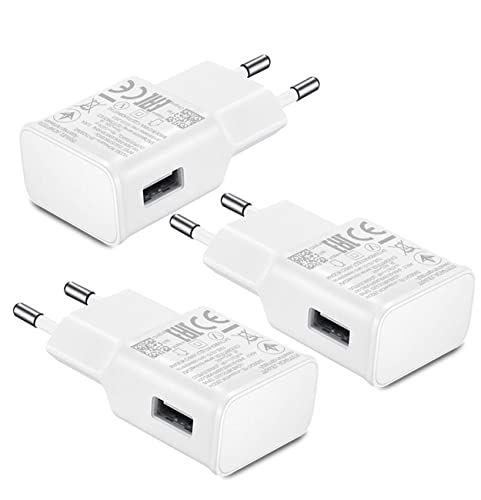 USB Ladegerät Stecker, Adaptives Schnellladegerät Netzteil Adapter für Samsung S21 S20 S10 S6 S7 S8 S9/ Edge/Plus/Active, Note 8/9, Note10 20 und andere Smartphones/Geräte 3 Ladegeräte weiß von Ysevnotan