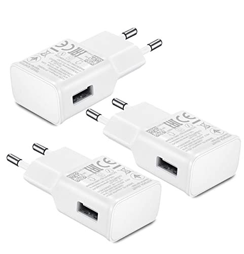 3-Pack Ladegerät Kompatibel mit Samsung Galaxy A04S S14 S 4G A15 5G A23 5G A25 5G A33 5G A34 5G A35 5G A55 5G A54 5G A53 5G A51 A50 A71 M34 5G S10 S20 S21 FE 5G S9 Ersatz-Original Ladegerät (Weiß) von Ysevnotan