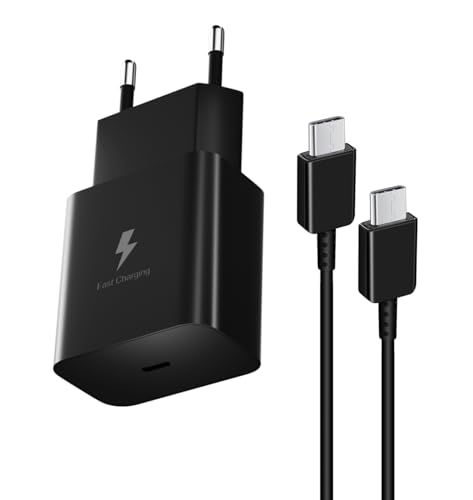 USB C Ladegerät 15W, Super Fast Charger mit 1,5M Kabel Schnellladekabel Typ C Handy Netzteil Adapter für Samsung Galaxy S21, S20, A50, A53, A51, A5, A7,A23 A33 A54 A34 5G Z Flip 3/Z Fold 5 4 3 5G von Ysevnotan