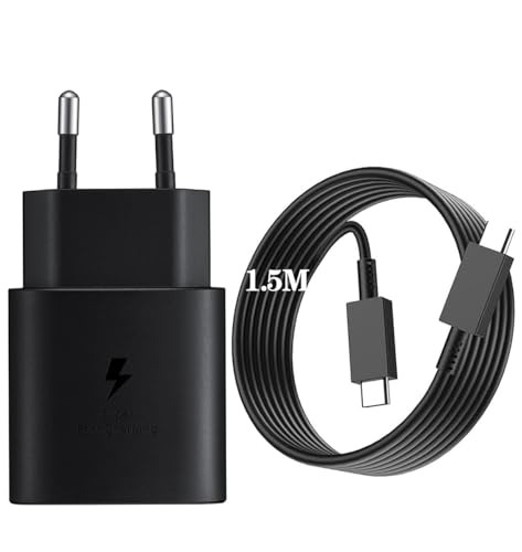 Schnellladegerät USB C für Samsung Galaxy S25 Ultra S24 Ultra S23 Ultra S22, Z Fold 3 4 5 6, S21, S21+, S21 FE, S21 Ultra Plus, S20, S20+, S20 FE 5G, Note20, A90, A80, A70, A71, A72, A56 (Schwarz) von Ysevnotan