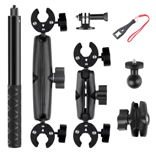 Actionkamera Motorrad Halterung, Zubehör für Insta360 x4, Motorrad Kit für Insta360 X4 X3 X2 360-Grad-Drehung, Doppelklemme Doppelte Stabilität Motorradhalterung Selfie-Stick für Motorradlenker Actionkamera Motorrad Halterung, Zubehör für Insta360 x4, Motorrad Kit für Insta360 X4 X3 X2 360-Grad-Drehung, Doppelklemme Doppelte Stabilität Motorradhalterung Selfie-Stick für Motorradlenker von Ysislybin