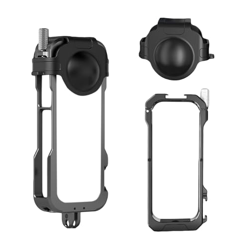 Aluminium Rahmen Käfig Set für Insta 360 X4, Metall-Multifunktionsgehäuse für Insta 360 X4 Zubehör Set, Aluminium Case Schutzrahmen mit Objektiv Schutz Kappe für Insta 360 X4 von Ysislybin