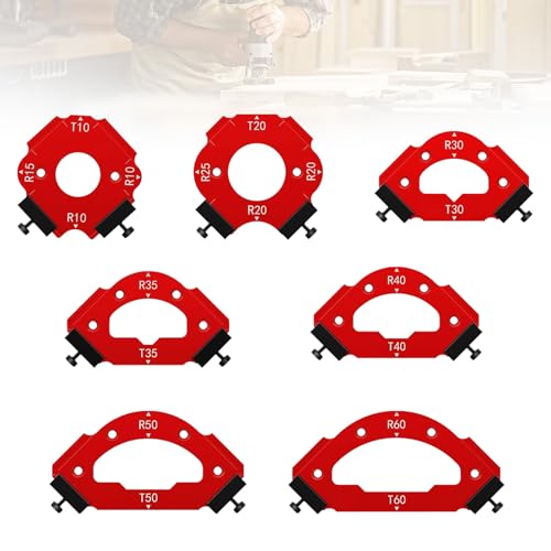 Frässchablone Oberfräse, 7 Stück Eckschablone Router Schablone Radius Jig Router-Vorlagen Aluminiumlegierungs Holzbrett Bogenschneide Hilfswerkzeug Holzplatte Anfasen Positionierung Frässchablone Oberfräse, 7 Stück Eckschablone Router Schablone Radius Jig Router-Vorlagen Aluminiumlegierungs Holzbrett Bogenschneide Hilfswerkzeug Holzplatte Anfasen Positionierung von Ysislybin