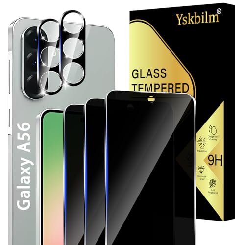 Sichtschutz Schutzfolie für Samsung Galaxy A56 Panzer Schutz Glas,2 Stück Sichtschutz und 2 Stück Kameraschutz,Anti-Spy Schutzglas,9H Härte Bläschenfrei Kratzfest Sichtschutz Schutzfolie für Samsung Galaxy A56 Panzer Schutz Glas,2 Stück Sichtschutz und 2 Stück Kameraschutz,Anti-Spy Schutzglas,9H Härte Bläschenfrei Kratzfest von Yskbilm
