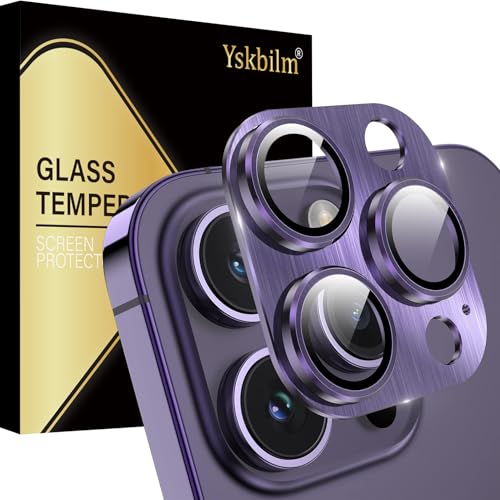 Yskbilm für iPhone 14 Pro/iPhone 14 Pro Max Kamera Schutzfolie Streifenstruktu Textur Metall Gehärtet Glas Abdeckung Starke Haftung 9H Härtegrad Night Circle Technologie - Lila Yskbilm für iPhone 14 Pro/iPhone 14 Pro Max Kamera Schutzfolie Streifenstruktu Textur Metall Gehärtet Glas Abdeckung Starke Haftung 9H Härtegrad Night Circle Technologie - Lila von Yskbilm