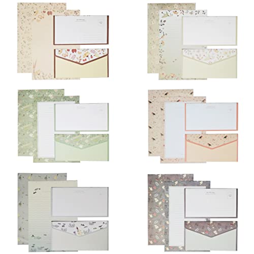 Ysmorla Briefpapier-Set, Briefpapier mit Umschlag Erwachsene Umschläge Schreibpapier Set beidseitig floral Briefumschläge, 36 Blatt + 18 Umschlägen von Ysmorla
