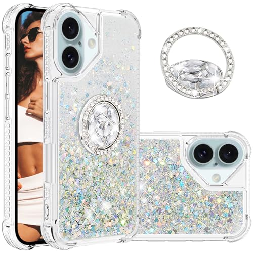 Ysnzaq Bling Liquid Hülle für iPhone 16 Plus 6.7", Glitzer Flüssig Quicksand Fließende Soft TPU Stoßfest Handyhülle mit 360 Grad Ring Ständer für iPhone 16 Plus/Apple 16 Plus. YBZ Colorful Ysnzaq Bling Liquid Hülle für iPhone 16 Plus 6.7", Glitzer Flüssig Quicksand Fließende Soft TPU Stoßfest Handyhülle mit 360 Grad Ring Ständer für iPhone 16 Plus/Apple 16 Plus. YBZ Colorful von Ysnzaq