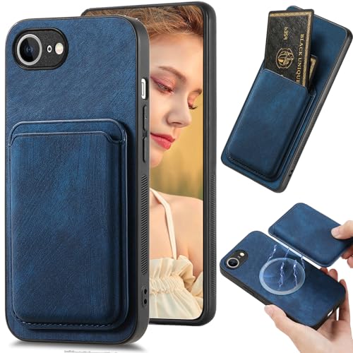 Ysnzaq Brieftasche Hülle für Apple iPhone 16e, Vintage PU Leder mit Abnehmbares Kartenetui Magnetische Stoßfeste Handytasche Schutzhülle für Apple iPhone 16E 2025. CK Blue von Ysnzaq