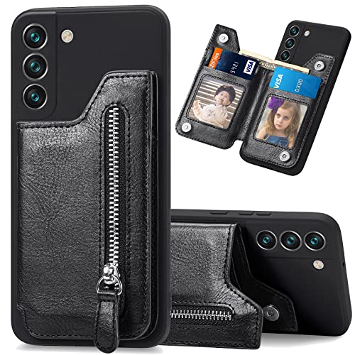 Ysnzaq Brieftasche Hülle für Samsung Galaxy A54 6.4", PU Leder Weich TPU Reißverschluss Schutzhülle mit [Kartenfach] [Standfunktion] Stoßfest Handyhülle für Samsung Galaxy A54.SDD Black von Ysnzaq