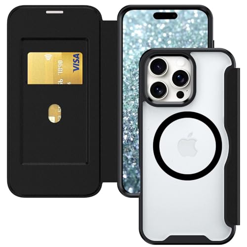 Ysnzaq Clear Hülle für Apple iPhone 16 Pro Handyhülle mit Mag-Safe, Transparente Anti-Kratzer Leder Klapphülle mit Kartenfach Handytasche für iPhone 16 Pro/Apple 16 Pro.XJ Black Ysnzaq Clear Hülle für Apple iPhone 16 Pro Handyhülle mit Mag-Safe, Transparente Anti-Kratzer Leder Klapphülle mit Kartenfach Handytasche für iPhone 16 Pro/Apple 16 Pro.XJ Black von Ysnzaq