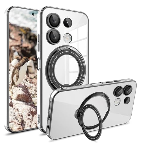 Ysnzaq Clear Hülle für Xiaomi Redmi Note 13 5G (Not 4G) 6.67", [Militärischer Schutz] Stoßfest Slim Nicht Vergilbend Transparent mit Ständer Bumper Handyhülle für Xiaomi Redmi Note 13 5G.LD Black von Ysnzaq