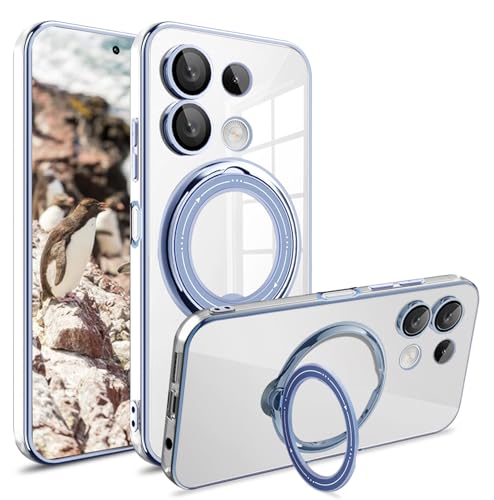 Ysnzaq Clear Hülle für Xiaomi Redmi Note 13 Pro 4G 6,67" (Not 5G),[Militärischer Schutz] Stoßfeste Nicht Vergilbende Schutzhülle mit Ständer für Redmi Note 13 Pro 4G / Poco M6 Pro 4G.LD Blue von Ysnzaq