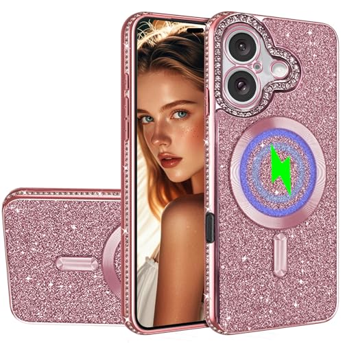 Ysnzaq Glitzer Diamond Hülle für iPhone 16 Plus 6.7" Kompatibel mit Magsafe, Bling Sparkle Silikon TPU Ultra Dünn Luxuriöse Stoßfest Handyhülle für iPhone 16 Plus/Apple 16 Plus.KL Rose Gold Ysnzaq Glitzer Diamond Hülle für iPhone 16 Plus 6.7" Kompatibel mit Magsafe, Bling Sparkle Silikon TPU Ultra Dünn Luxuriöse Stoßfest Handyhülle für iPhone 16 Plus/Apple 16 Plus.KL Rose Gold von Ysnzaq