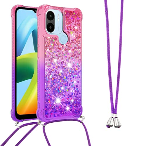 Ysnzaq Glitzer Handyhülle für Xiaomi Redmi A1 Hülle, Quicksand Fließende Flüssigkeit Slim Stoßfest TPU Bumper Schutzhülle mit Umhängeband Case für Xiaomi Redmi A1 /Redmi A1+ YBG Pink Purple Ysnzaq Glitzer Handyhülle für Xiaomi Redmi A1 Hülle, Quicksand Fließende Flüssigkeit Slim Stoßfest TPU Bumper Schutzhülle mit Umhängeband Case für Xiaomi Redmi A1 /Redmi A1+ YBG Pink Purple von Ysnzaq