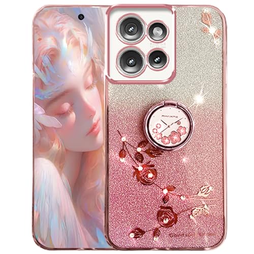 Ysnzaq Glitzer Hülle für Motorola Moto Edge 50 Neo mit Ring Halter, Bling Sparkle Silikon Weiche TPU Stoßfest Bumper Handyhülle für Motorola Moto Edge 50 Neo. YSH Pink Ysnzaq Glitzer Hülle für Motorola Moto Edge 50 Neo mit Ring Halter, Bling Sparkle Silikon Weiche TPU Stoßfest Bumper Handyhülle für Motorola Moto Edge 50 Neo. YSH Pink von Ysnzaq