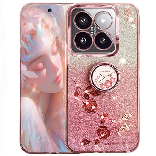 Ysnzaq Glitzer Hülle für Xiaomi 14T Pro mit Ring Halter, Bling Sparkle Silikon Weiche TPU Stoßfest Bumper Handyhülle für Xiaomi 14T Pro. YSH Pink Ysnzaq Glitzer Hülle für Xiaomi 14T Pro mit Ring Halter, Bling Sparkle Silikon Weiche TPU Stoßfest Bumper Handyhülle für Xiaomi 14T Pro. YSH Pink von Ysnzaq
