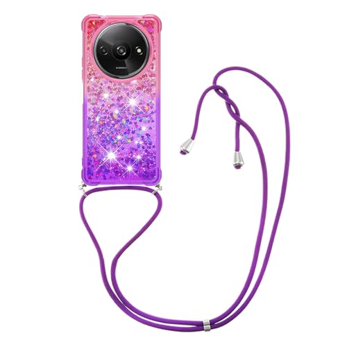 Ysnzaq Glitzer Hülle für Xiaomi Redmi A3 mit Umhängeband, Quicksand Bling Fließende Flüssigkeit mit Band Stoßfest TPU Handyhülle für Xiaomi Redmi A3. YBG Pink Purple Ysnzaq Glitzer Hülle für Xiaomi Redmi A3 mit Umhängeband, Quicksand Bling Fließende Flüssigkeit mit Band Stoßfest TPU Handyhülle für Xiaomi Redmi A3. YBG Pink Purple von Ysnzaq
