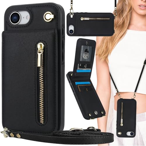 Ysnzaq Handykette Hülle für iPhone 16E 2025 mit Band, PU Leder Geldbörse mit Kartenfächern Verstellbarem Lanyard Stoßfeste Handyhülle für Apple iPhone 16E 6,1"-XK Black Ysnzaq Handykette Hülle für iPhone 16E 2025 mit Band, PU Leder Geldbörse mit Kartenfächern Verstellbarem Lanyard Stoßfeste Handyhülle für Apple iPhone 16E 6,1"-XK Black von Ysnzaq