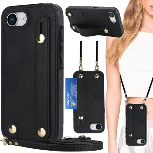 Ysnzaq Handykette Umhängen Hülle für iPhone 16E 2025 mit Band, PU Leder Brieftasche Stoßfeste Schutzhülle mit Kartenfächern für Mädchen Handyhülle für Apple iPhone 16E 6,1"-ZY Black Ysnzaq Handykette Umhängen Hülle für iPhone 16E 2025 mit Band, PU Leder Brieftasche Stoßfeste Schutzhülle mit Kartenfächern für Mädchen Handyhülle für Apple iPhone 16E 6,1"-ZY Black von Ysnzaq