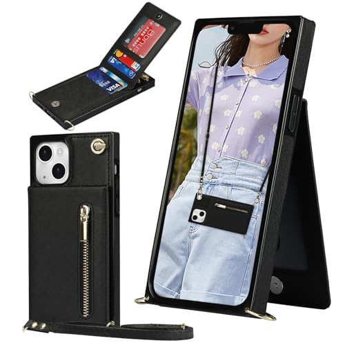 Ysnzaq Handykette hülle für iPhone 15 6.1" mit Band, PU Leder Kleine Geldbörse Kartenfächer mit Adjustable Lanyard Stossfest Handyhülle für Apple/iPhone 15.XK Black Ysnzaq Handykette hülle für iPhone 15 6.1" mit Band, PU Leder Kleine Geldbörse Kartenfächer mit Adjustable Lanyard Stossfest Handyhülle für Apple/iPhone 15.XK Black von Ysnzaq