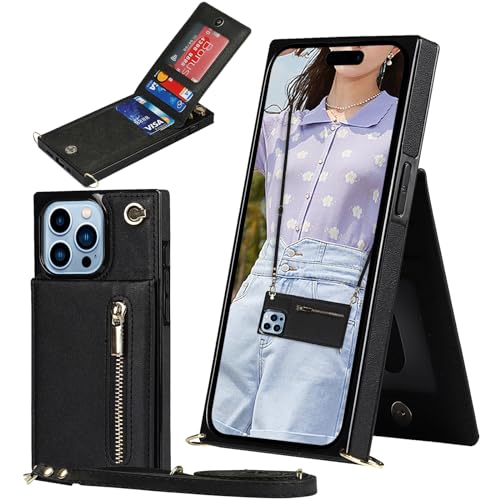 Ysnzaq Handykette hülle für iPhone 15 Pro Max 6.7" mit Band, PU Leder Kleine Geldbörse Kartenfächer mit Adjustable Lanyard Stossfest Handyhülle für Apple/iPhone 15 Pro Max.XK Black Ysnzaq Handykette hülle für iPhone 15 Pro Max 6.7" mit Band, PU Leder Kleine Geldbörse Kartenfächer mit Adjustable Lanyard Stossfest Handyhülle für Apple/iPhone 15 Pro Max.XK Black von Ysnzaq