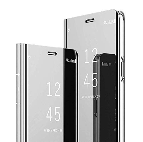 Ysnzaq Hülle für Apple iPhone 15 6.1", Bookstyle Clear View Standing Business Case 360 Grad Spiegel Flip Folio Hülle mit Standfunktion Handyhülle für Apple iPhone 15.Mirror Silver Ysnzaq Hülle für Apple iPhone 15 6.1", Bookstyle Clear View Standing Business Case 360 Grad Spiegel Flip Folio Hülle mit Standfunktion Handyhülle für Apple iPhone 15.Mirror Silver von Ysnzaq