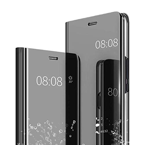 Ysnzaq Hülle für Apple iPhone 15 Plus 6.7", Bookstyle Clear View Standing Business Case 360 Grad Spiegel Flip Folio Hülle mit Standfunktion Handyhülle für Apple iPhone 15 Plus.Mirror Black Ysnzaq Hülle für Apple iPhone 15 Plus 6.7", Bookstyle Clear View Standing Business Case 360 Grad Spiegel Flip Folio Hülle mit Standfunktion Handyhülle für Apple iPhone 15 Plus.Mirror Black von Ysnzaq