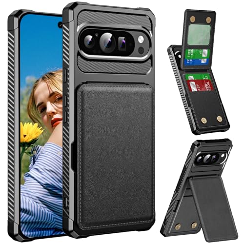 Ysnzaq Hülle für Google Pixel 9/9 Pro mit Kartenfächern, Militärschutz Stoßfeste Heavy Duty Handyhülle mit Brieftasche Standfuntion Case Cover für Google Pixel 9 Pro/9-ZM Black Ysnzaq Hülle für Google Pixel 9/9 Pro mit Kartenfächern, Militärschutz Stoßfeste Heavy Duty Handyhülle mit Brieftasche Standfuntion Case Cover für Google Pixel 9 Pro/9-ZM Black von Ysnzaq