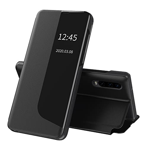 Ysnzaq Hülle für Huawei P30 Lite, Hard PC + PU Leder Smart View Window Handyhülle mit Stander Stoßfeste Schutzhülle für Huawei P30 Lite QHBX Black. Ysnzaq Hülle für Huawei P30 Lite, Hard PC + PU Leder Smart View Window Handyhülle mit Stander Stoßfeste Schutzhülle für Huawei P30 Lite QHBX Black. von Ysnzaq