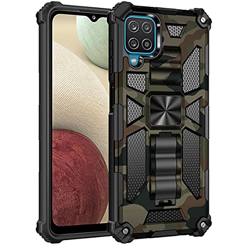 Ysnzaq Hülle für Samsung Galaxy A12 5G,[Military Grade Schutz] Handyhülle Bumper Case 360 Grad Ring Halter Camouflage Kratzfest Schutzhülle Cover für Galaxy A12 5G YH Army Green. von Ysnzaq