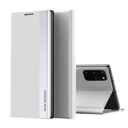 Ysnzaq Hülle für Samsung Galaxy A21S, PU Leder + PC Klappbar Handyhülle Flip Case, Ultra Dünn Stoßfest [Standfunktion] [Magnetisch] Cover für Samsung Galaxy A21S QHCX White. von Ysnzaq