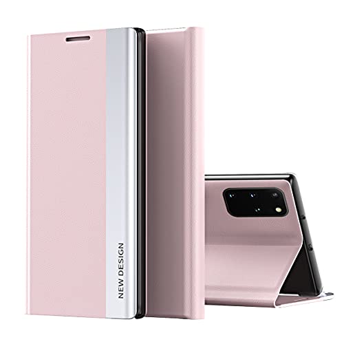 Ysnzaq Hülle für Samsung Galaxy S20 Plus, PU Leder + PC Klappbar Handyhülle Flip Case, Ultra Dünn Stoßfest [Standfunktion] [Magnetisch] Cover für Samsung Galaxy S20+ / Galaxy S20 Plus QHCX Pink. von Ysnzaq