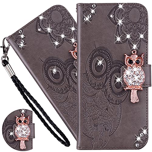 Ysnzaq Hülle für Samsung Galaxy S22 Ultra Case, Owl Embossed Bling Glitzer PU Leder Brieftasche Klapphülle mit Standfuntion stoßfeste Handyhülle Schutzhülle für Samsung Galaxy S22 Ultra YK Gray. Ysnzaq Hülle für Samsung Galaxy S22 Ultra Case, Owl Embossed Bling Glitzer PU Leder Brieftasche Klapphülle mit Standfuntion stoßfeste Handyhülle Schutzhülle für Samsung Galaxy S22 Ultra YK Gray. von Ysnzaq