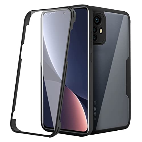 Ysnzaq Hülle für Xiaomi Mi 12 Pro, 360 Grad Ganzkörper Schutz Stoßfest TPU Handyhülle mit Eingebautem Displayschutz Bumper Schutzhülle für Xiaomi Mi 12 Pro.QS Black von Ysnzaq