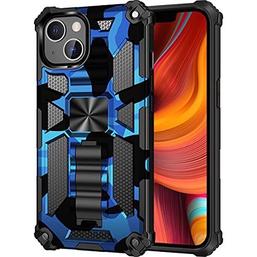 Ysnzaq Hülle für iPhone 13 Mini,[Military Grade Schutz] Handyhülle Bumper Case 360 Grad Ring Halter Camouflage Kratzfest Schutzhülle Cover für iPhone 13 Mini 5.4 inch YH Blue. von Ysnzaq
