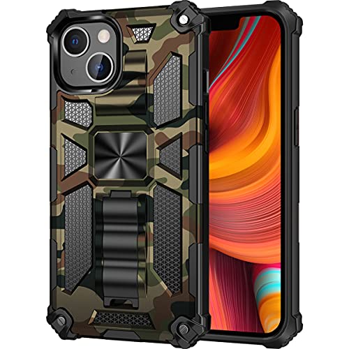 Ysnzaq Hülle für iPhone 13 Pro Max,[Military Grade Schutz] Handyhülle Bumper Case 360 Grad Ring Halter Camouflage Kratzfest Schutzhülle Cover für iPhone 13 Pro Max 6.7 inch YH Army Green. von Ysnzaq