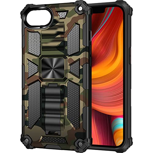 Ysnzaq Hülle für iPhone SE 2022,[Military Grade Schutz] Handyhülle Bumper Case 360 Grad Ring Halter Camouflage Kratzfest Schutzhülle Cover für iPhone SE 2022 4.7 inch YH Army Green. von Ysnzaq