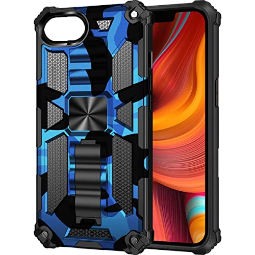 Ysnzaq Hülle für iPhone SE 2022,[Military Grade Schutz] Handyhülle Bumper Case 360 Grad Ring Halter Camouflage Kratzfest Schutzhülle Cover für iPhone SE 2022 4.7 inch YH Blue. von Ysnzaq