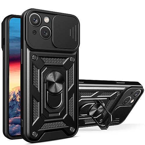 Ysnzaq Kompatibel für Apple iPhone 15 6.1" Kameraschutz mit Slide Camera Hülle, Militärischer Grade Outdoor Stoßfest mit Ring Ständer Handyhülle für Apple iPhone 15. SLJ Black Ysnzaq Kompatibel für Apple iPhone 15 6.1" Kameraschutz mit Slide Camera Hülle, Militärischer Grade Outdoor Stoßfest mit Ring Ständer Handyhülle für Apple iPhone 15. SLJ Black von Ysnzaq