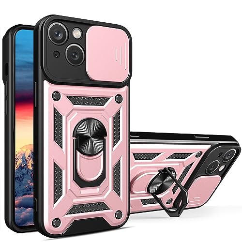 Ysnzaq Kompatibel für Apple iPhone 15 6.1" Kameraschutz mit Slide Camera Hülle, Militärischer Grade Outdoor Stoßfest mit Ring Ständer Handyhülle für Apple iPhone 15. SLJ Rose Gold Ysnzaq Kompatibel für Apple iPhone 15 6.1" Kameraschutz mit Slide Camera Hülle, Militärischer Grade Outdoor Stoßfest mit Ring Ständer Handyhülle für Apple iPhone 15. SLJ Rose Gold von Ysnzaq
