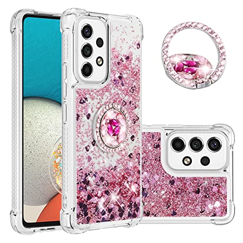 Ysnzaq Liquid Hülle für Samsung Galaxy A53 5G, Flüssigkeit Quicksand Fließende Soft TPU Silikon Case mit 360 Grad Ring Ständer Stoßfest Schutzhülle für Samsung Galaxy A53 5G.YBZ Rose Gold Ysnzaq Liquid Hülle für Samsung Galaxy A53 5G, Flüssigkeit Quicksand Fließende Soft TPU Silikon Case mit 360 Grad Ring Ständer Stoßfest Schutzhülle für Samsung Galaxy A53 5G.YBZ Rose Gold von Ysnzaq