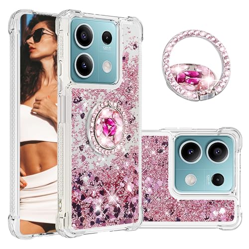 Ysnzaq Glitzer Hülle für Xiaomi Redmi Note 13 Pro 5G (Not 4G) Handyhülle mit Ring Ständer, Fließender Flüssiger Treibsand für Mädchen klar Schutzhülle für Redmi Note 13 Pro 5G/Poco X6-YBZ Rose Gold Ysnzaq Glitzer Hülle für Xiaomi Redmi Note 13 Pro 5G (Not 4G) Handyhülle mit Ring Ständer, Fließender Flüssiger Treibsand für Mädchen klar Schutzhülle für Redmi Note 13 Pro 5G/Poco X6-YBZ Rose Gold von Ysnzaq